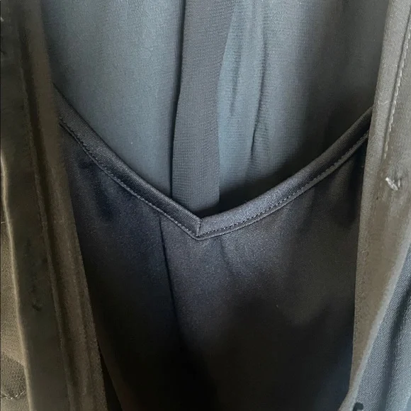 Lily Rose size small black sheer shirt dress with accented collar dark academia - Picture 10 of 12